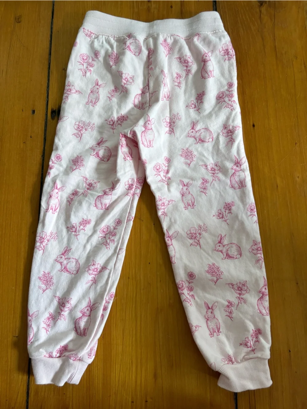 Janie and Jack SET - Pink Bunny Toile Collared Sweatshirt and Jogger, Size 5 Yr